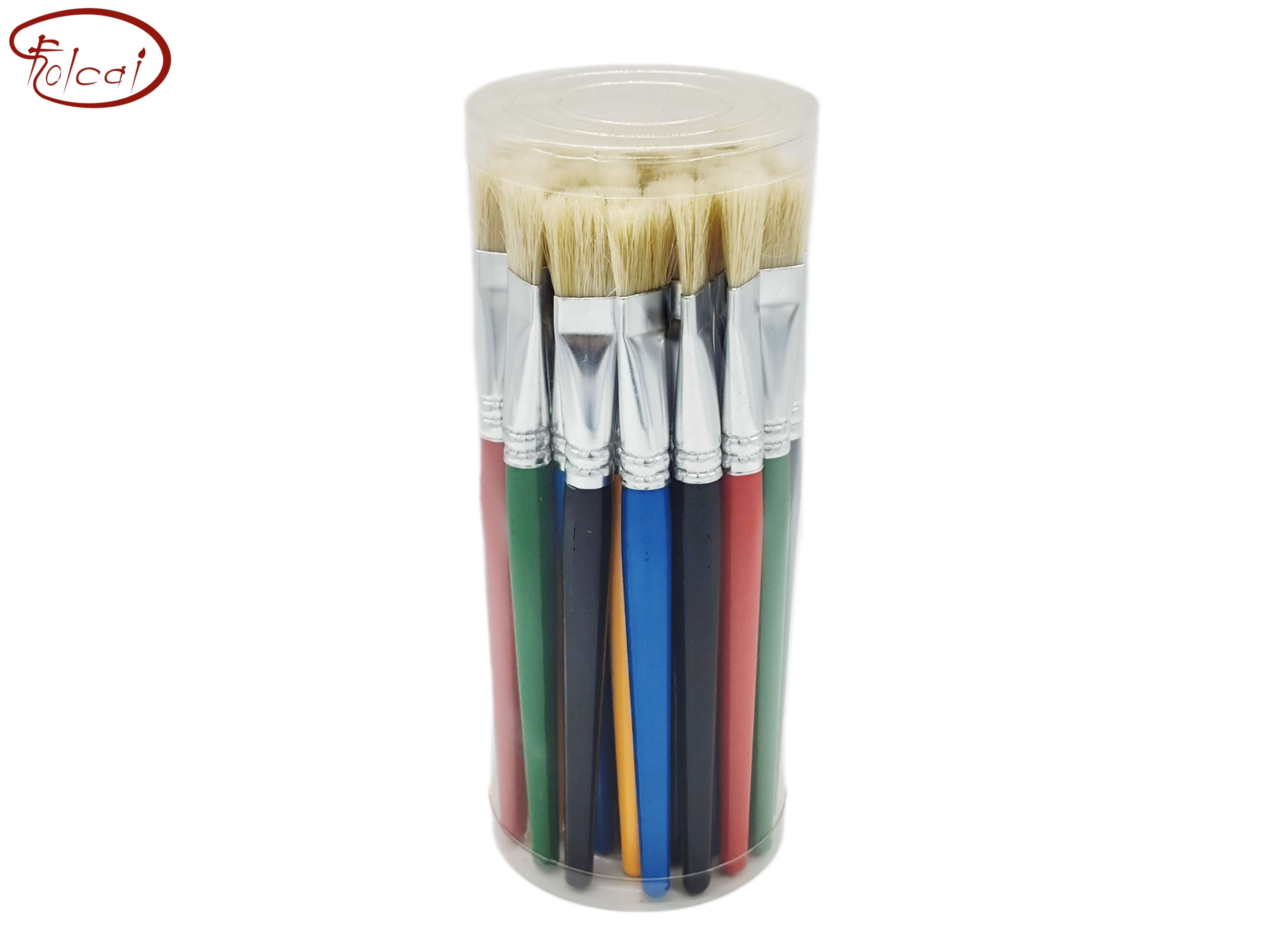 36pcs Flat Hog Bristle Oil Paint Brushes Set Folcai Art Materials