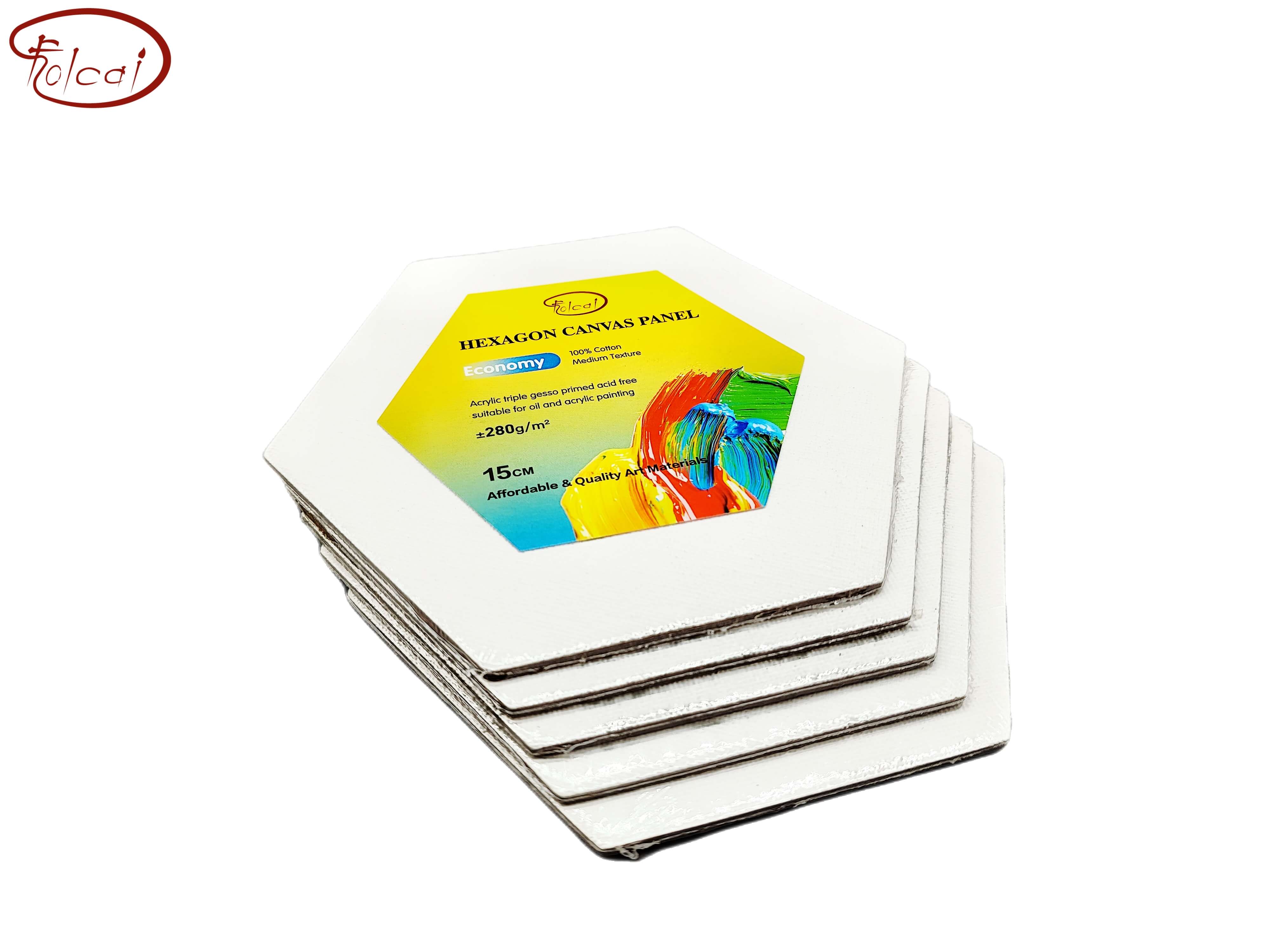 280gsm 100 Cotton Hexagon Canvas Panel Folcai Art Materials